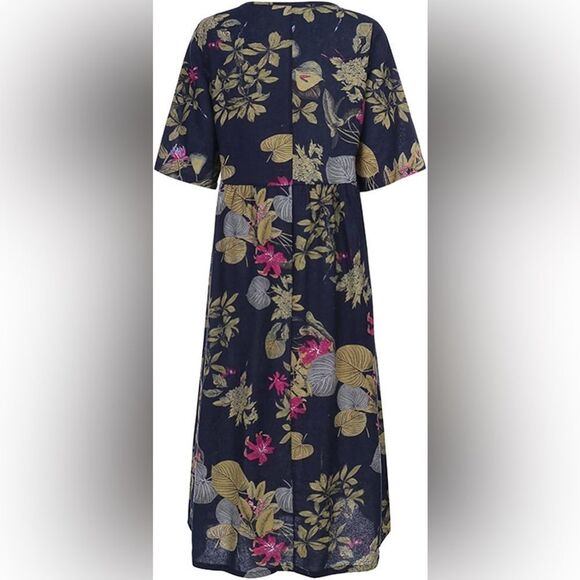 ZANZEA FASHIONS 100%COTTON WOMEN'S FLORAL DRESS SIZE, - Picture 2 of 12
